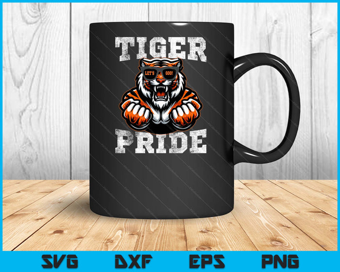 Retro Vintage Tiger Pride School Sports Team Tiger Mascot SVG PNG Digital Printable Files