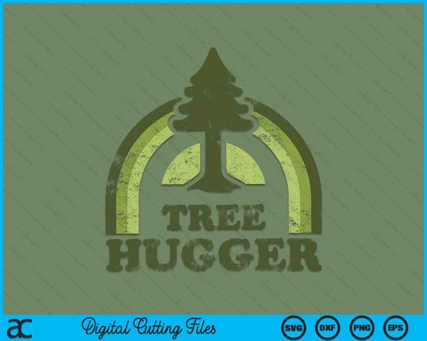 Vintage Tree Hugger Milieu Natuurliefhebber SVG PNG Digitale Snijbestanden