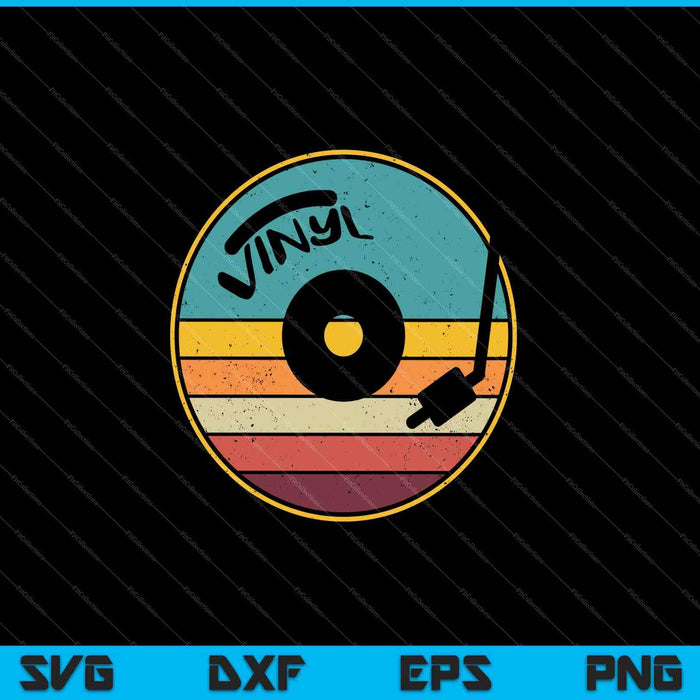 Retro vinilo disco vintage SVG PNG corte archivos imprimibles