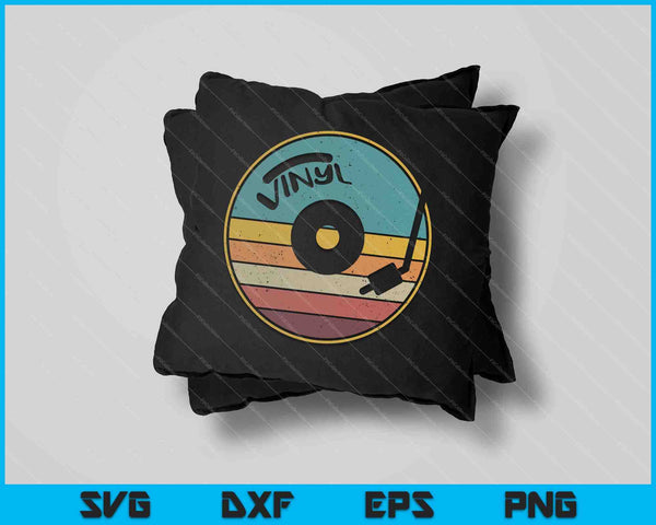 Retro vinilo disco vintage SVG PNG corte archivos imprimibles