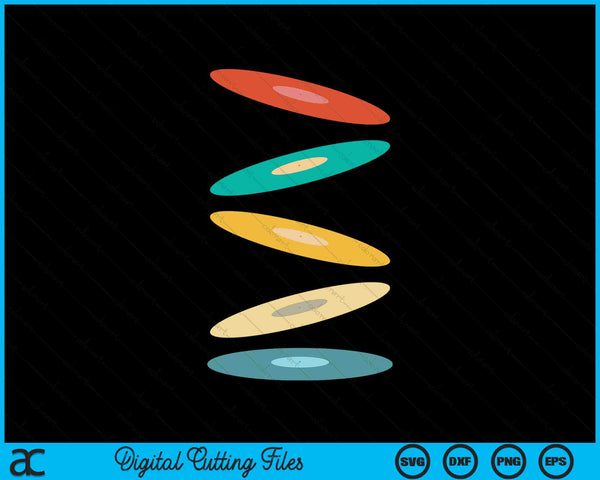 Retro Vinyl Record LP Vintage Analogue Music Disc Vinyls SVG PNG Digital Cutting Files