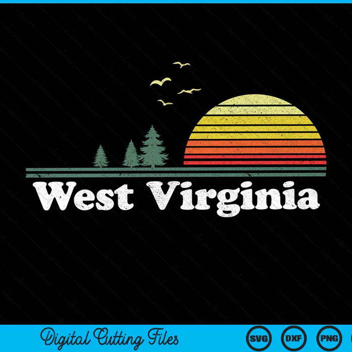 Retro West Virginia Park WV Home Design SVG PNG Archivo de corte digital