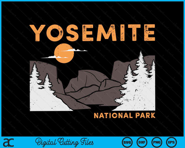 Retro Yosemite Half-Dome National Park Vintage SVG PNG Digital Cutting Files