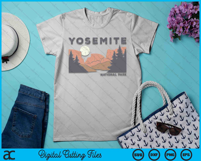 Retro Yosemite Half-Dome National Park Vintage Womens Mens SVG PNG Digital Cutting Files