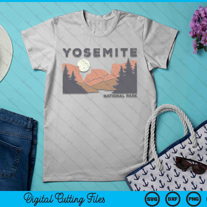 Retro Yosemite Half-Dome National Park Vintage Womens Mens SVG PNG Digital Cutting Files