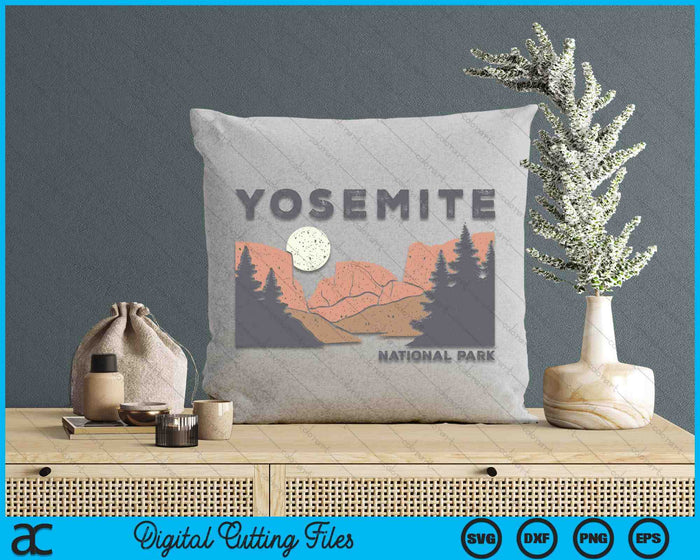 Retro Yosemite Half-Dome National Park Vintage Womens Mens SVG PNG Digital Cutting Files