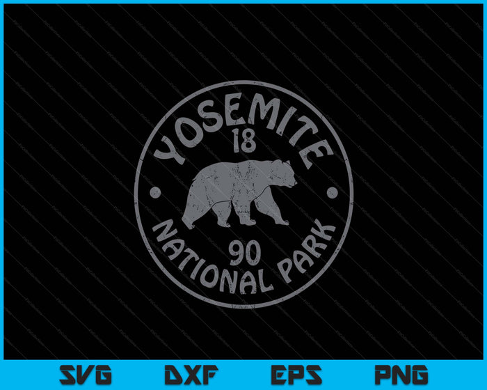 Retro Yosemite US National Park Vintage Souvenir Hiking SVG PNG Digital Printable Files