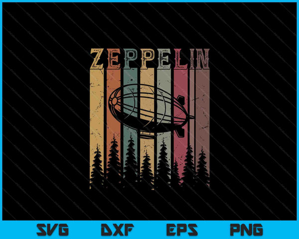 Retro zeppelin 70s 80s dirigible airship zepelin zepplin SVG cut file