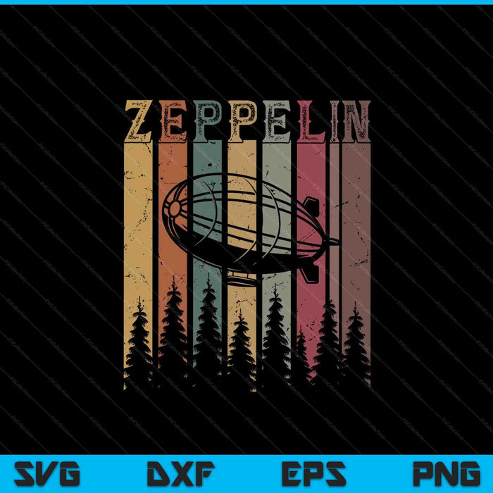 Retro zeppelin 70s 80s dirigible airship zepelin zepplin SVG cut file