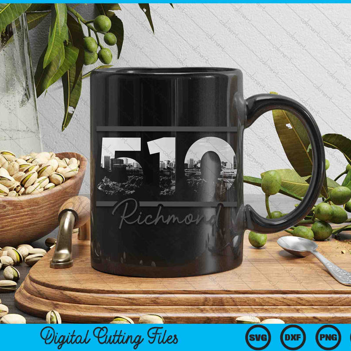 Richmond 510 Area Code Skyline California Vintage SVG Cutting Files ...