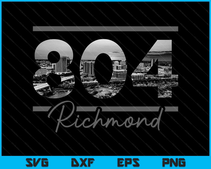 Richmond 804 Area Code Skyline Virginia Vintage SVG PNG Cutting Printable Files