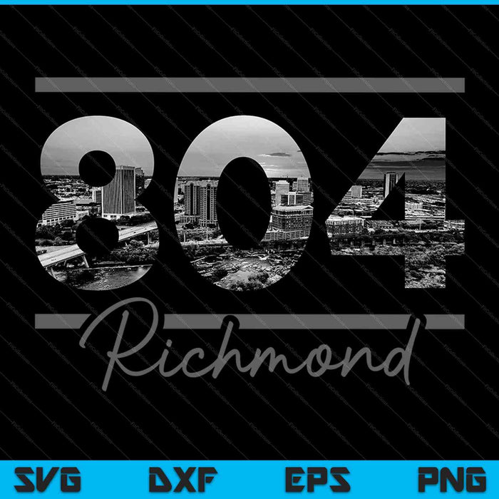 Richmond 804 Area Code Skyline Virginia Vintage SVG PNG Cutting Printable Files