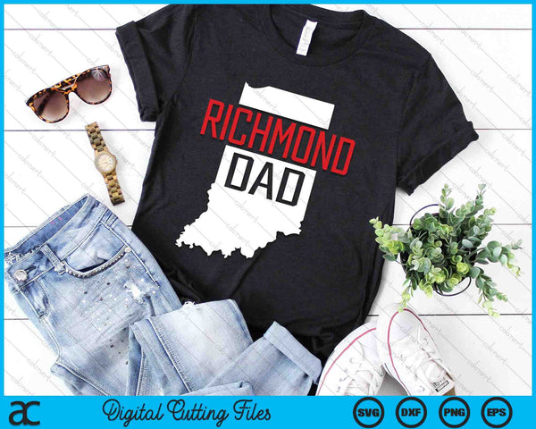 Richmond Dad Indiana State Map Gift SVG PNG Digital Cutting Files