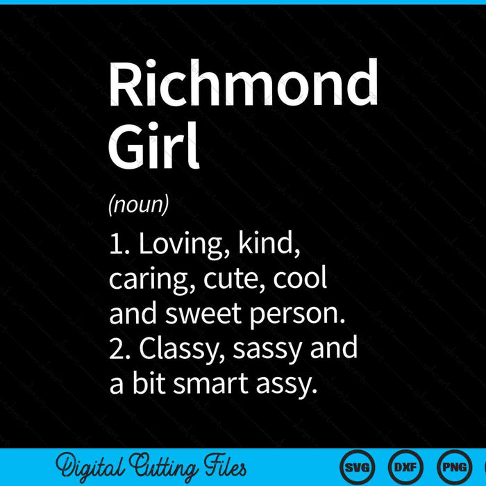 Richmond Girl VA Virginia Home Roots SVG PNG Archivos de corte digital