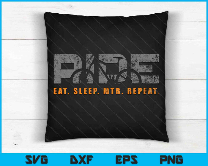 Ride Eat Sleep MTB Repeat Vintage MTB Mountain Bike SVG PNG Cutting Printable Files