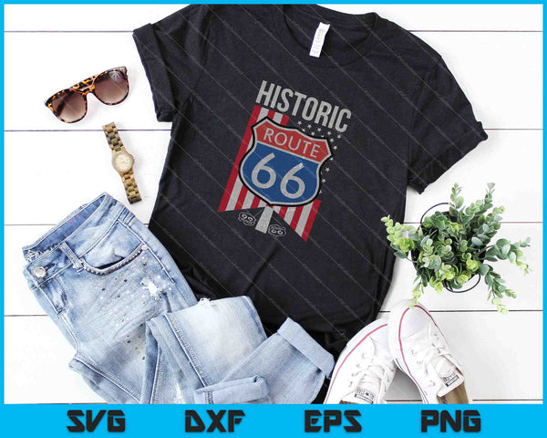 Ripple Junction Ruta histórica 66 SVG PNG Cortar archivos imprimibles - on a t-shirt