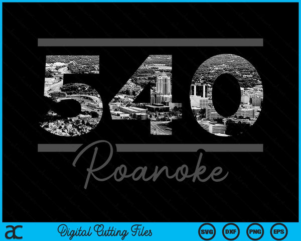 Roanoke 540 Area Code Skyline Virginia Vintage SVG PNG Digital Cutting Files