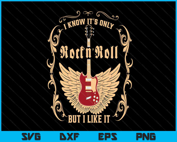 Rock And Roll Guitar 70s & 80s Rock SVG PNG Digital Cutting Files