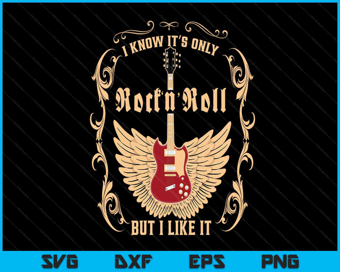 Rock And Roll Guitar 70s & 80s Rock SVG PNG Digital Cutting Files