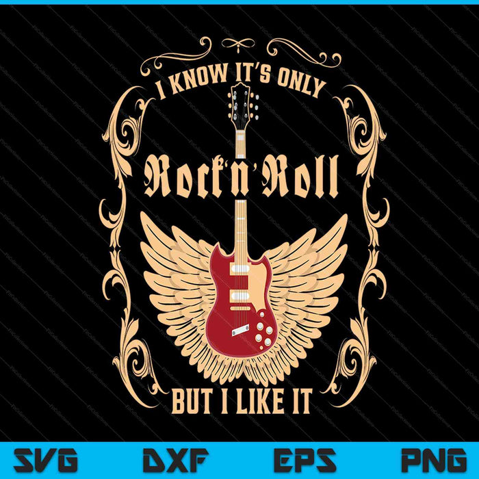 Rock and roll guitar 70s 80s rock SVG cut file