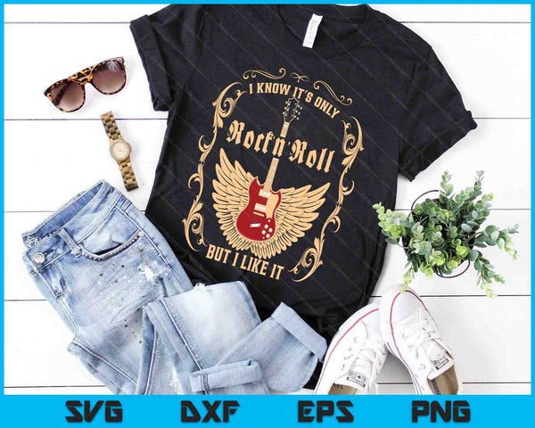 Rock And Roll Guitar 70s & 80s Rock SVG PNG Digital Cutting Files