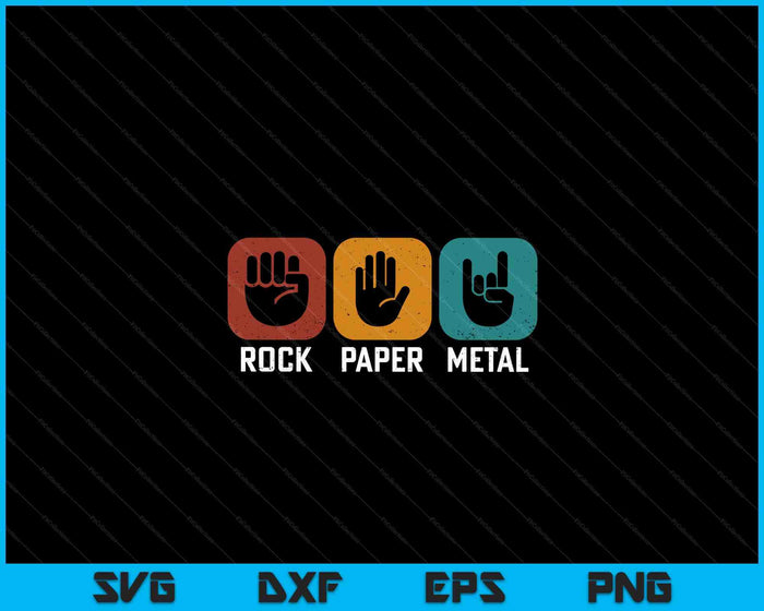 Rock Paper Metal Heavy Metal muziek SVG PNG digitale snijbestanden