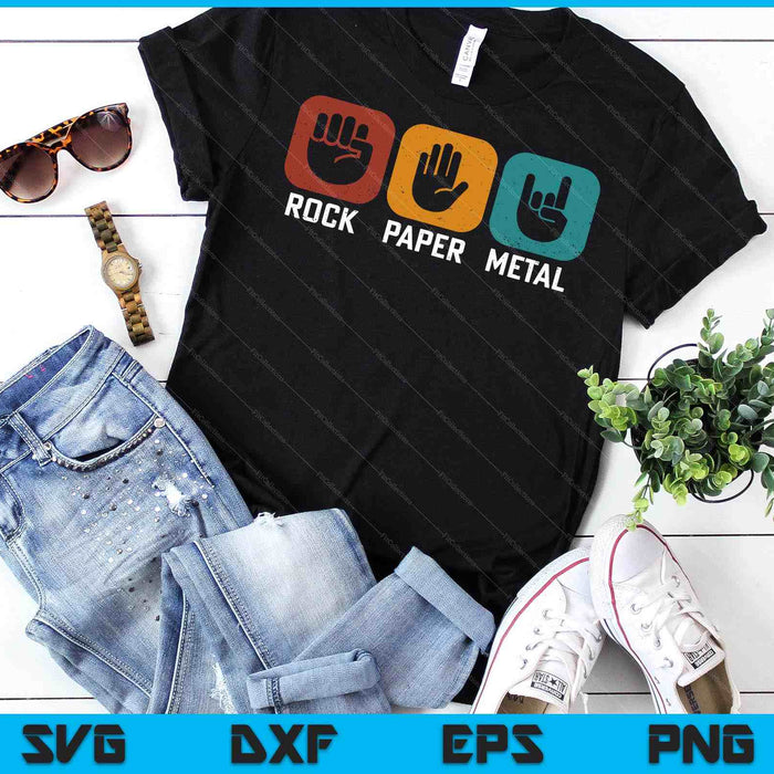 Rock Paper Metal Heavy Metal Music SVG PNG Digital Cutting Files