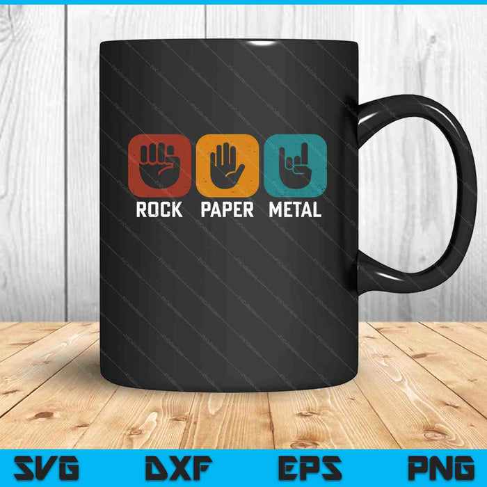 Rock Paper Metal Heavy Metal muziek SVG PNG digitale snijbestanden