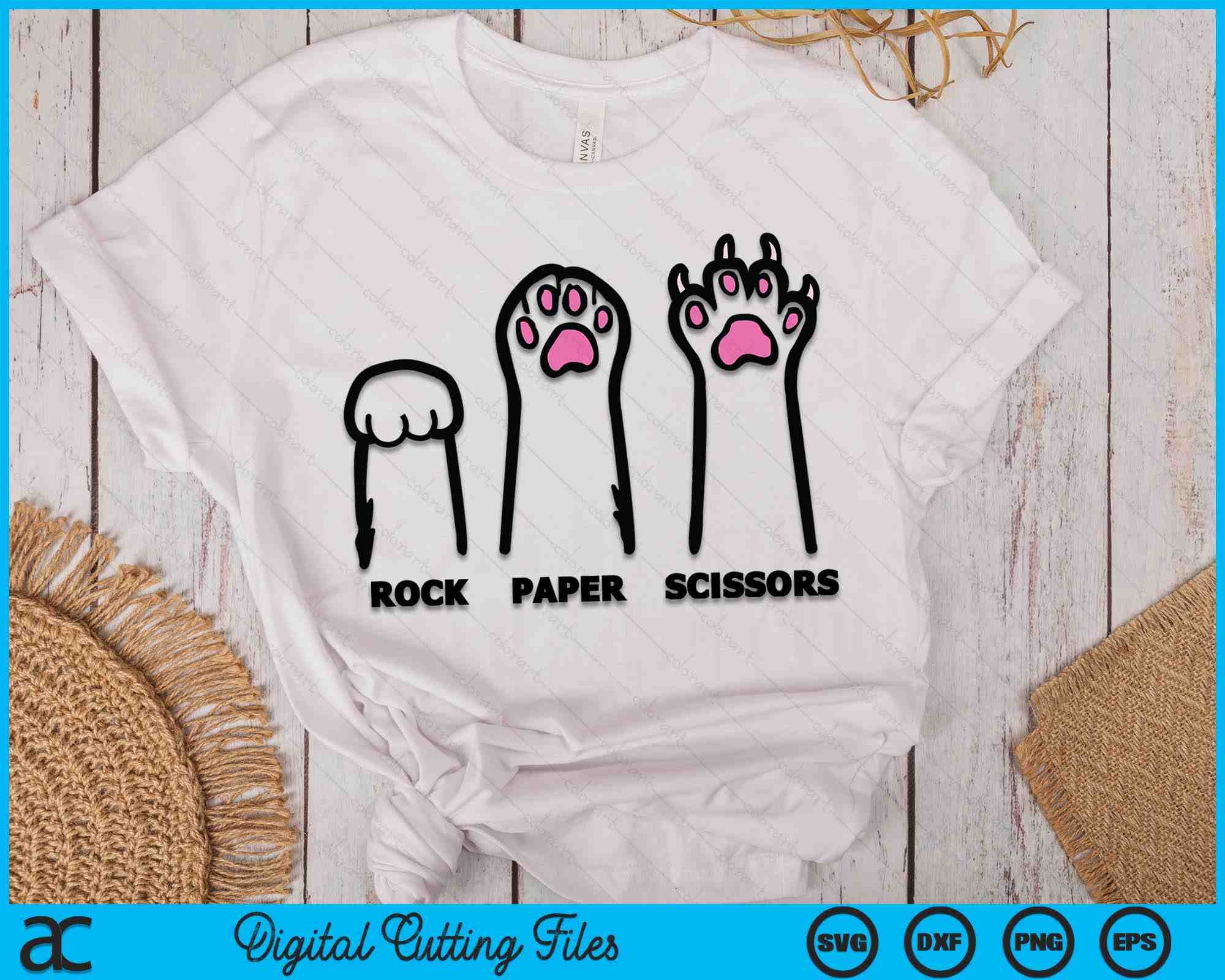 Rock Paper Scissors Cat Paws Funny Boys Girls Kids Toddler SVG Files –  creativeusarts