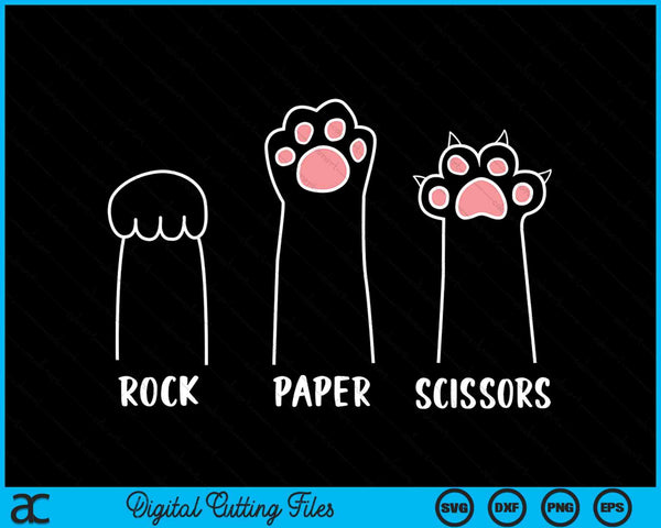 Rock Paper Scissors Hand Game Cute Paw SVG PNG Cutting Printable Files