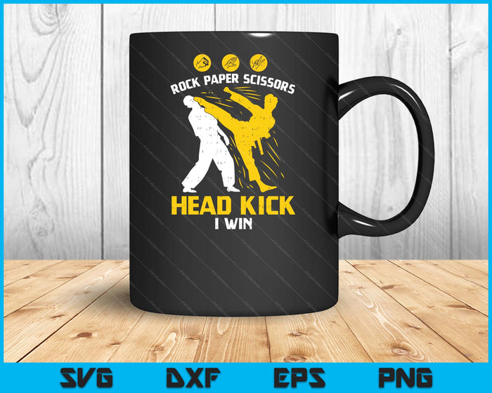 Rock Paper Scissors Headkick Win Funny Taekwondo Karate SVG PNG Digital Printable Files
