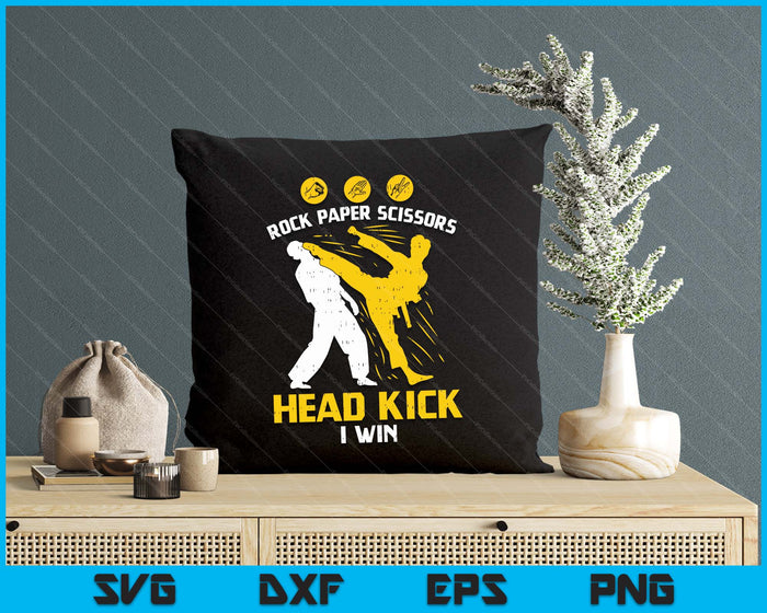 Rock Paper Scissors Headkick Win Funny Taekwondo Karate SVG PNG Digital Printable Files
