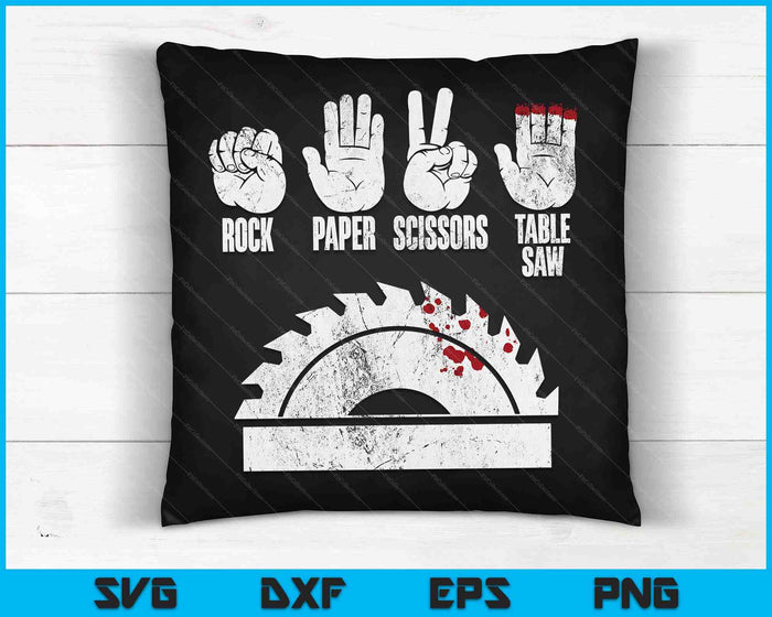 Rock Paper Scissors Table Saw Woodworker Gift SVG PNG Digital Cutting Files