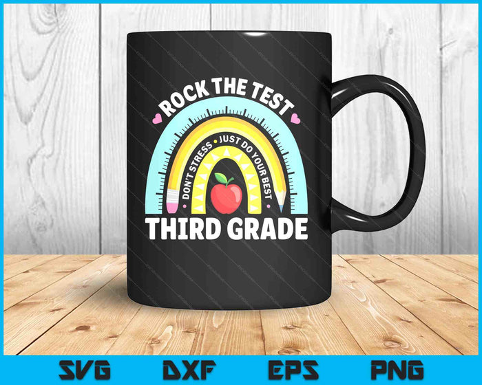 Rock The Test Day 3rd Grade Teacher Third Grade Testing Day SVG PNG Digital Printable Files