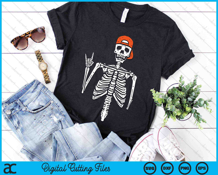 Rocker skelet Hand Rock op kostuum Halloween SVG PNG digitale snijbestanden