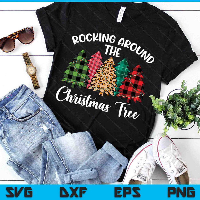 Rocking Around The Christmas Tree Rock Music Christmas SVG PNG Digital Printable Files