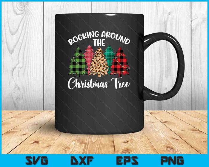 Rocking Around The Christmas Tree Rock Music Christmas SVG PNG Digital Printable Files