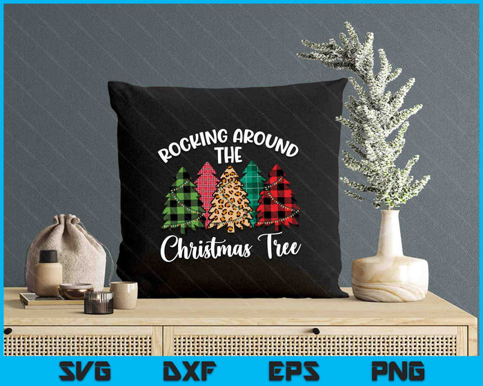 Rocking Around The Christmas Tree Rock Music Christmas SVG PNG Digital Printable Files