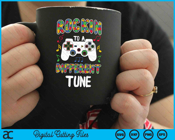 Rocking To A Different Tune Autism Awareness Video Gaming SVG PNG Digital Cutting Files