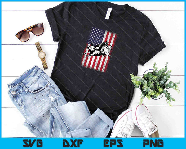 Rodeo Bull Rider patriottische Amerikaanse vlag Cowboys SVG PNG snijden afdrukbare bestanden - on a t-shirt
