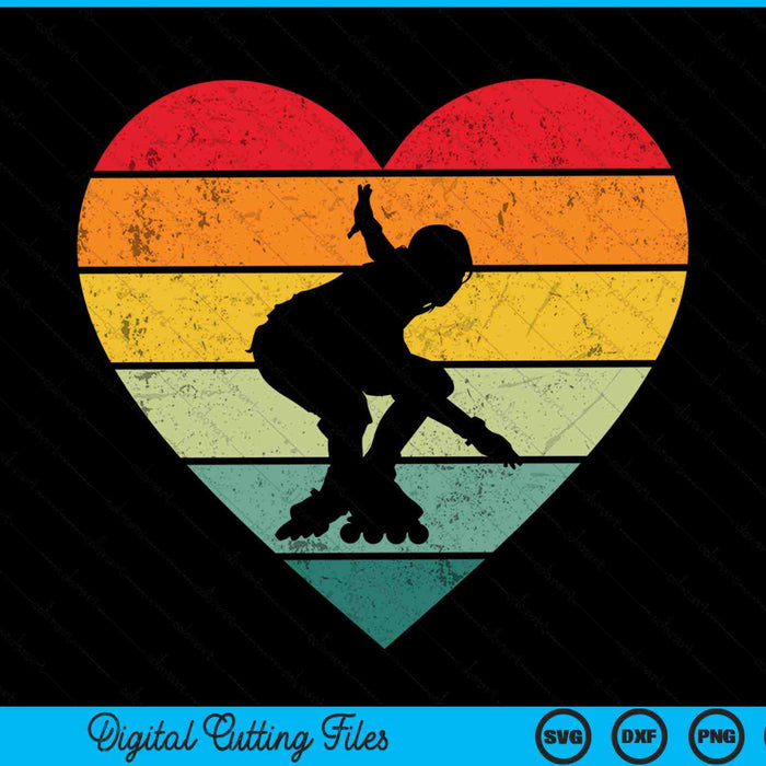 Roller derby heart vintage retro skater player SVG PNG cut file for Cricut
