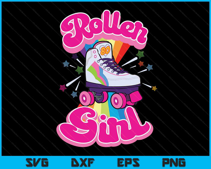 Roller Girl Funny Retro 70's Rolling Skates SVG PNG Digital Cutting Files