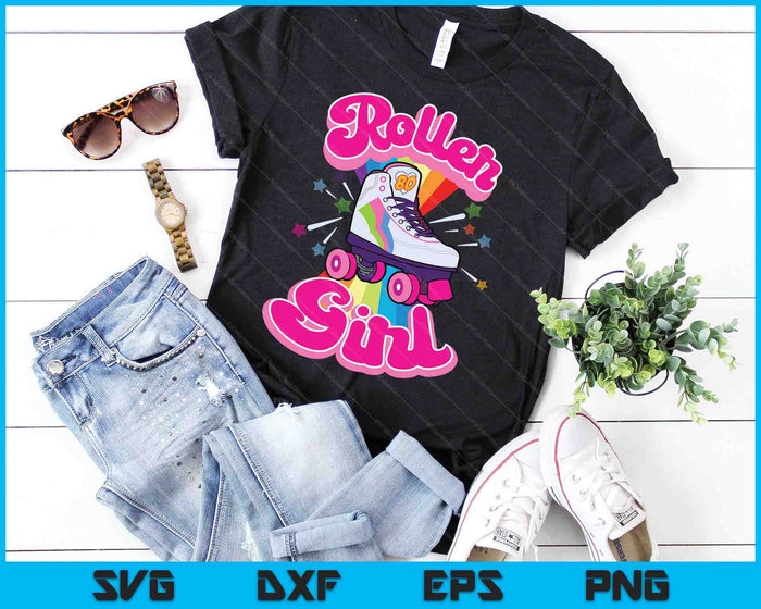 Roller Girl Funny Retro 70's Rolling Skates SVG PNG Archivos de corte digital