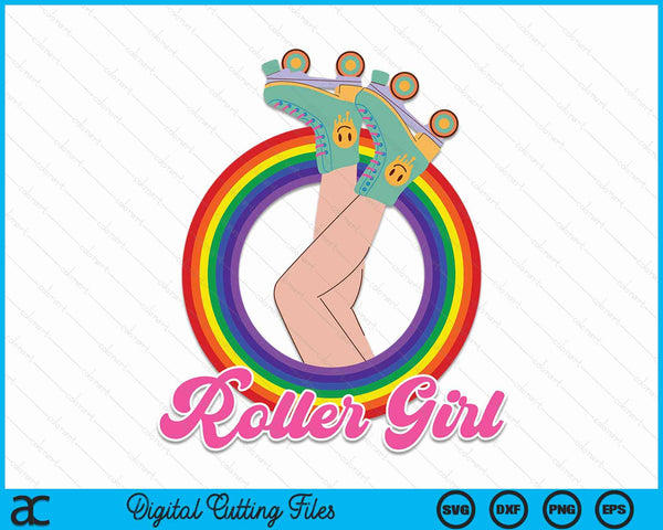 Roller Girl Skater Skating Retro Vintage 70s 80s Skates SVG PNG Digital Cutting Files