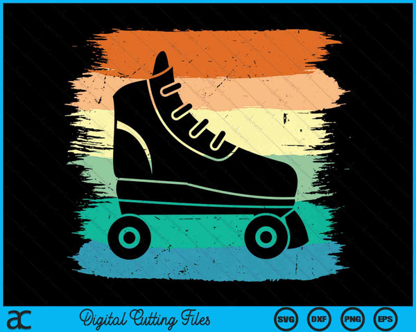 Rolschaatsen kunst jaren '80 Roller Derby Rollerskate SVG PNG digitale snijbestanden