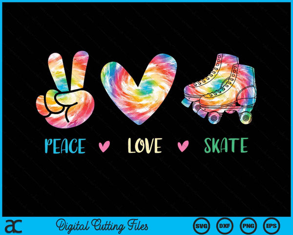 Roller Skating Peace Love Roller Skate SVG PNG Digital Cutting Files