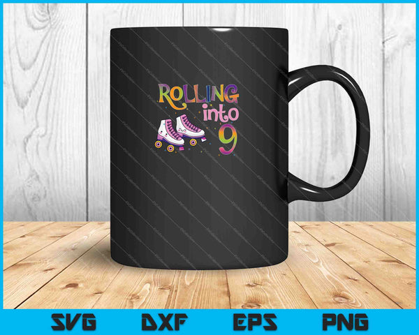 Rolling Into 9 years SVG PNG Cutting Printable Files