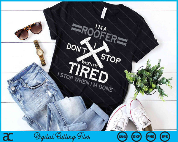 Roofing Roofer SVG PNG Cutting Printable Files - on a t-shirt