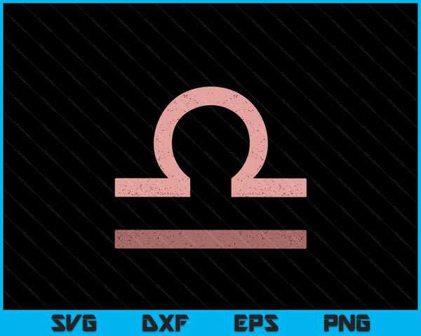 Rose gold Libra scales symbol zodiac star sign SVG cut file