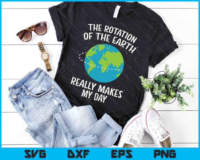 Rotatie van de aarde maakt mijn dag wetenschapsleraar Earth Day SVG PNG digitale afdrukbare bestanden